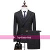 Korean Style Slim Fit Striped Men's Suit Set - Casual Blazer Jacket for Weddings and Professional Wear