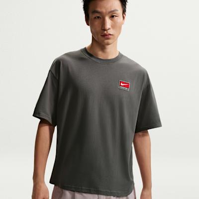 Nike T Shirts Men s Charcoal Gray Crew Neck Moderate S