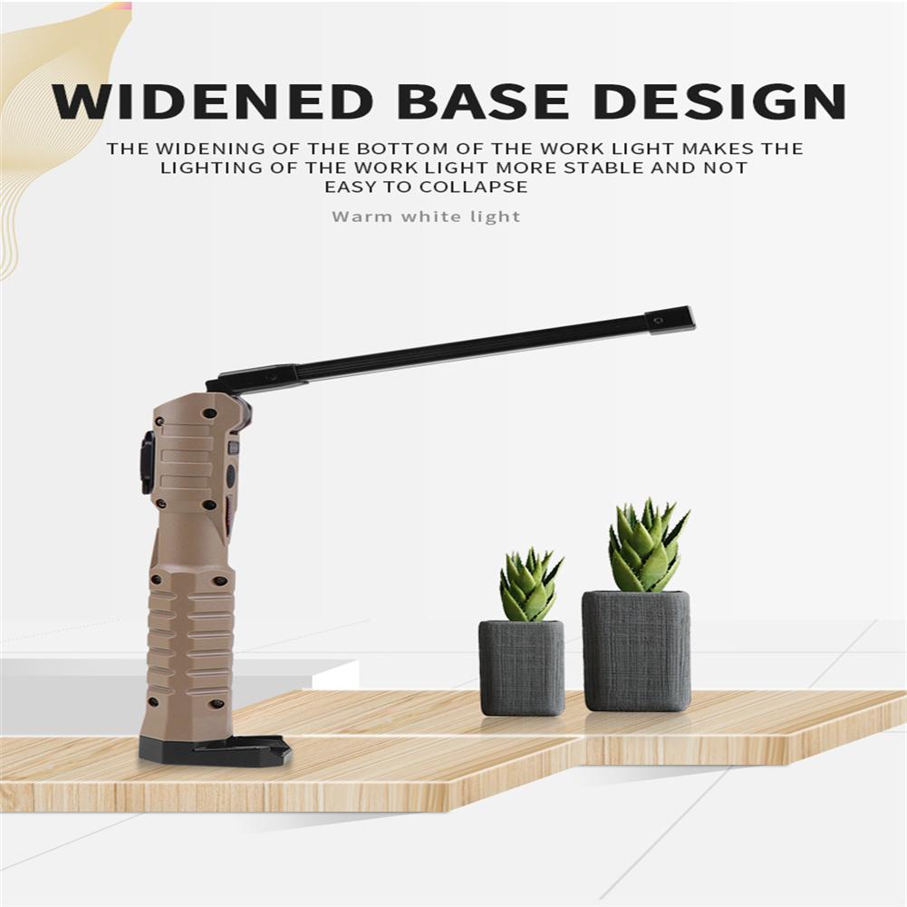 Foldable Led Work Light Hand-held 180 Degree 300-500lm Ipx4 Waterproof Type-c Rechargeable Lamp