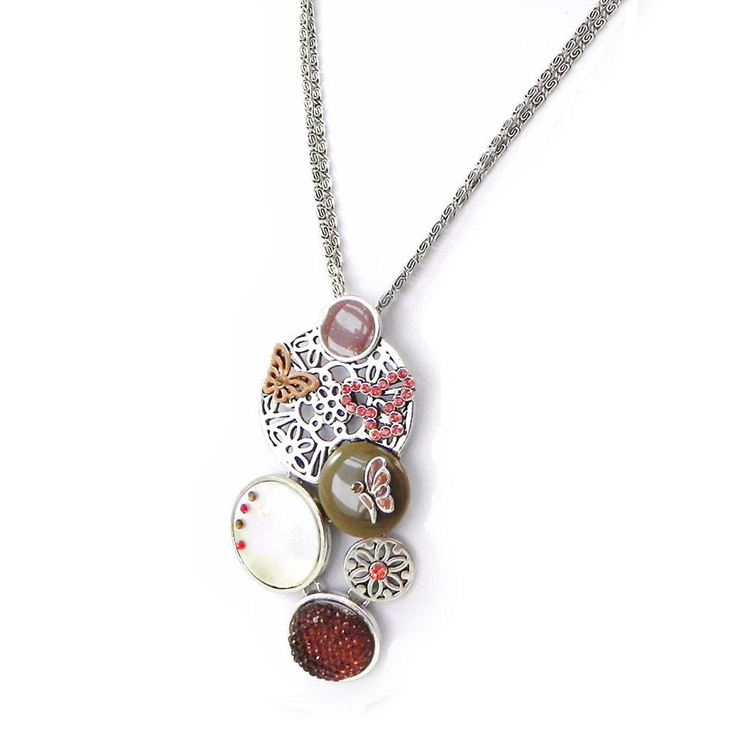 NOA [H8996] - Brown 'Carmen' Designer Necklace