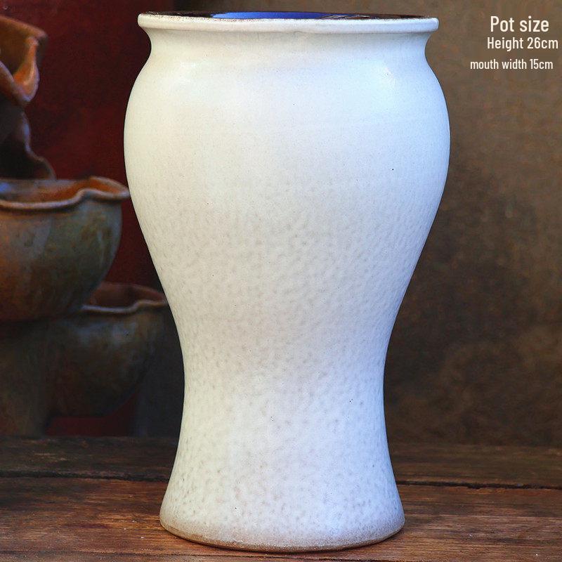 Coarse Ceramic Succulent Pot with Orchid Design – Old Tree Jade Pendant Style