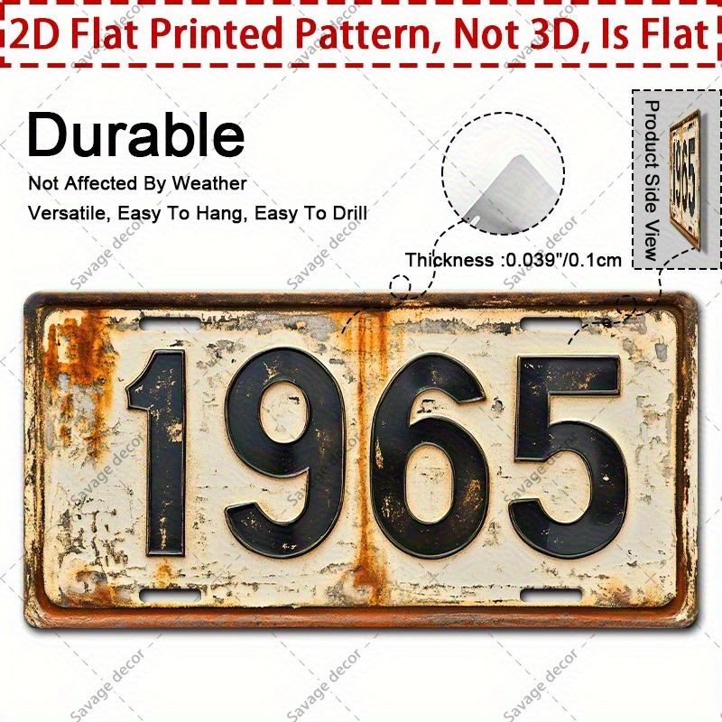 

Vintage Distressed Year License Plate D Flat Aluminum Tin Sign Wall Art Decor for Garage Bar Man Cave and Car Front Plate 15x30cm(5.9x7.8inch)