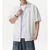 Mens Casual Loose Solid Color Wrinkle Free Short Sleeve Shirt