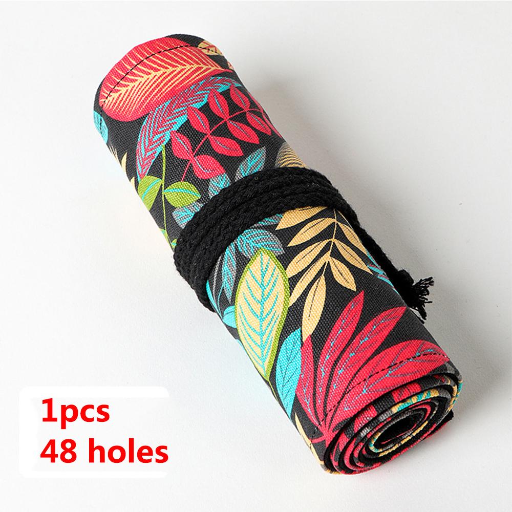

12/24/36/48/72 отверстия цветной тканевый пенал канцелярские принадлежности косметический мешок для хранения карандашей рулон карандашей школьные принадлежности 72 holes
