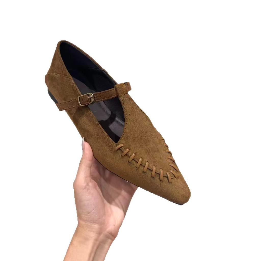Retro Pointed Mary Jane Shoes Women's Autumn Versatile Temperament Autumn New Daily Women's Shoes Single Shoes