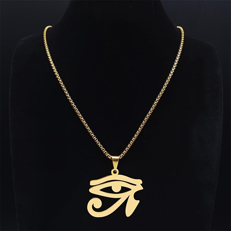 Eye Of Horus Punk Hip Hop Stainless Steel Pendant Necklace Fashion Jewelry