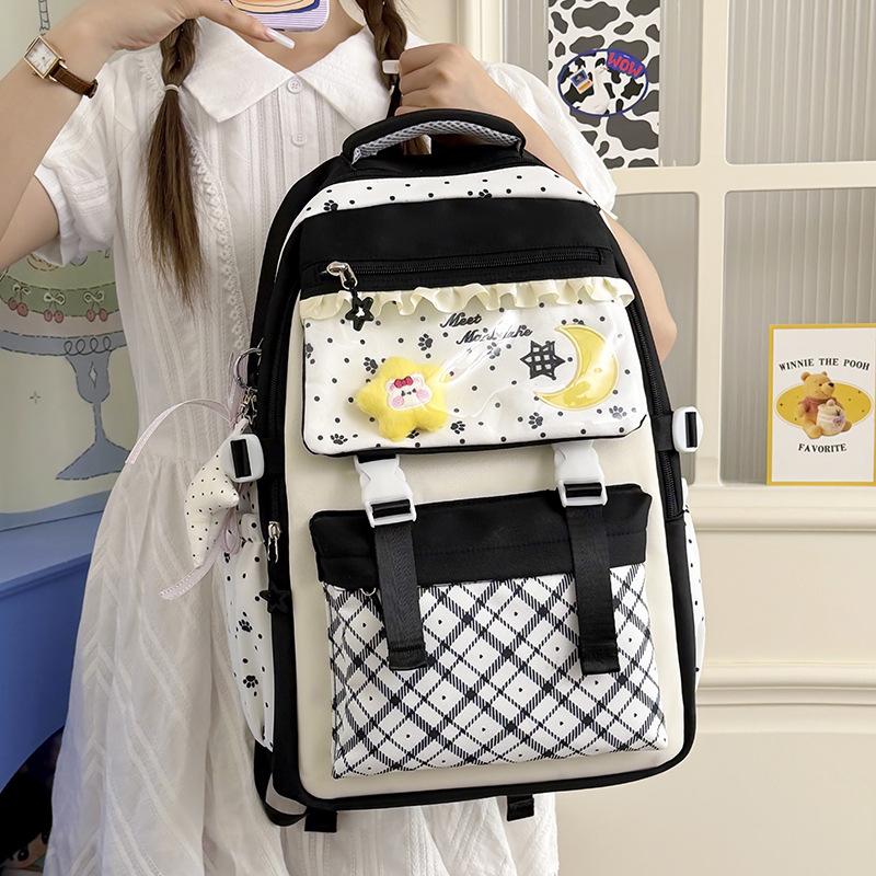 Schoolbag Japanese ins Vitality Girl Transparent Pain Bag Cream Atmosphere Elementary School Bag Lightweight Versatile Backpack