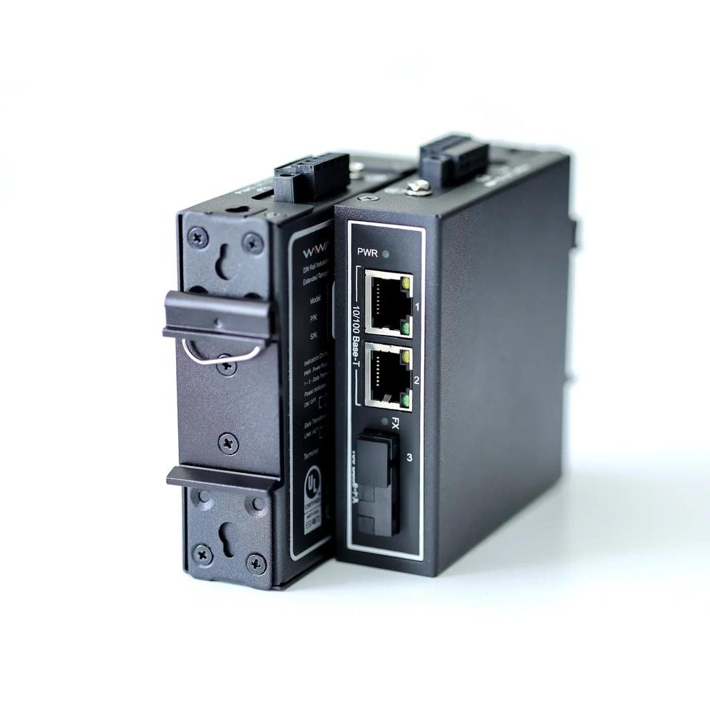 WIWAV Industrial Ethernet Media Converter Settings Silent Use WDH-2ET1FX-DC 10/100Mbps 3-port (2 pieces)/No required/Energy saving/Fanless