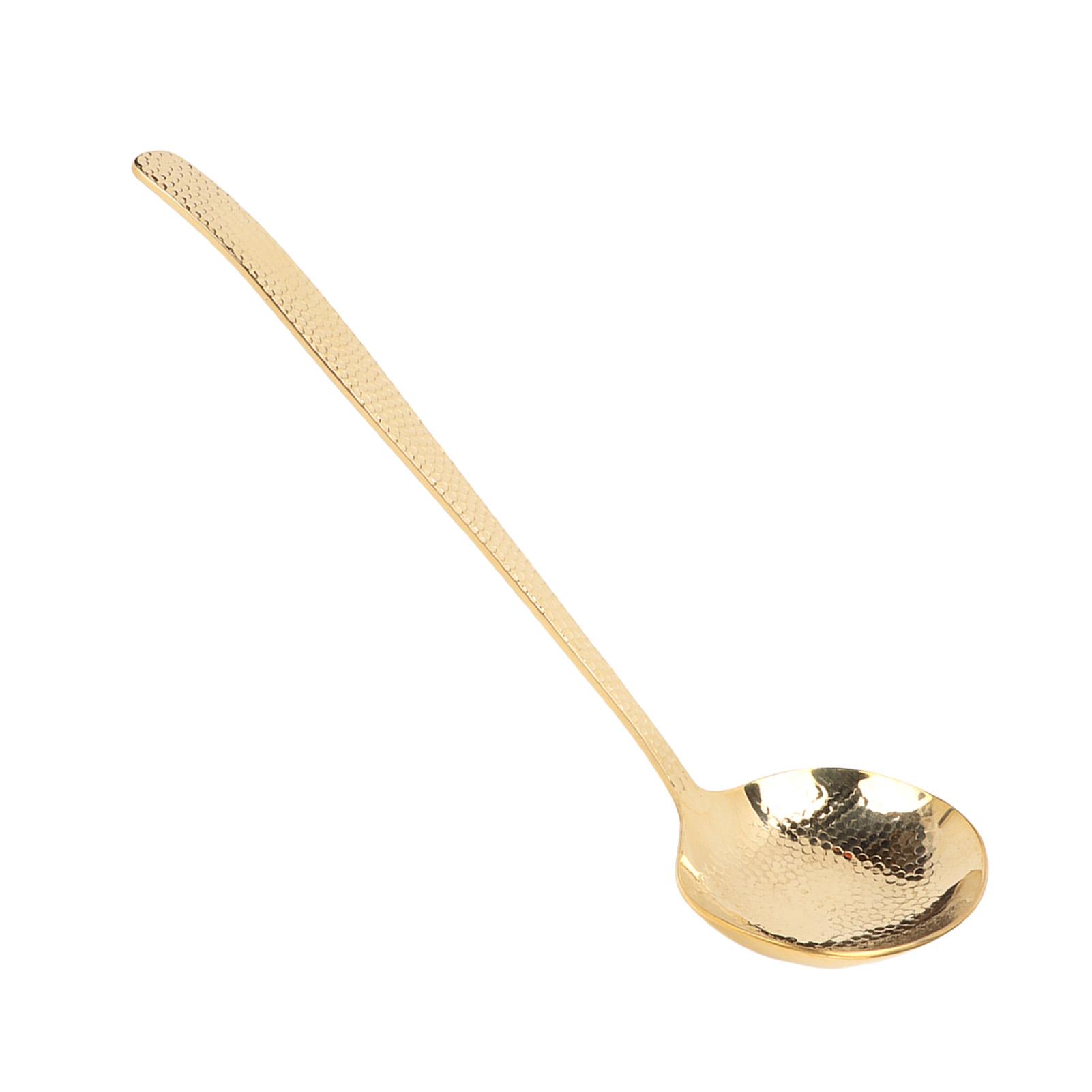 Health & Beauty Product Gold Soup Ladle Durable Brass Elegant Bright Color Balanced Weight Multifunction Ladle Spoon For Home Kitchen Cooking