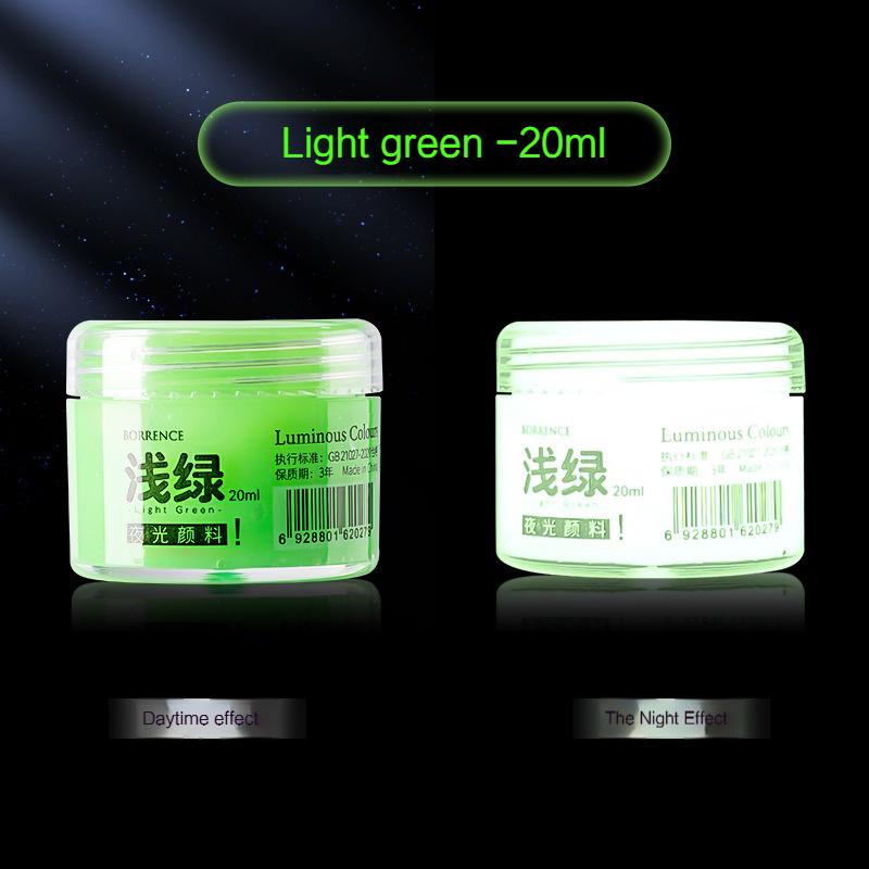 Borrence Glow In The Dark Acrylic Paint Set 20ml 8-Color Hand-Painted Graffiti DIY Fluorescent Pigment Luminous Paint Waterproof