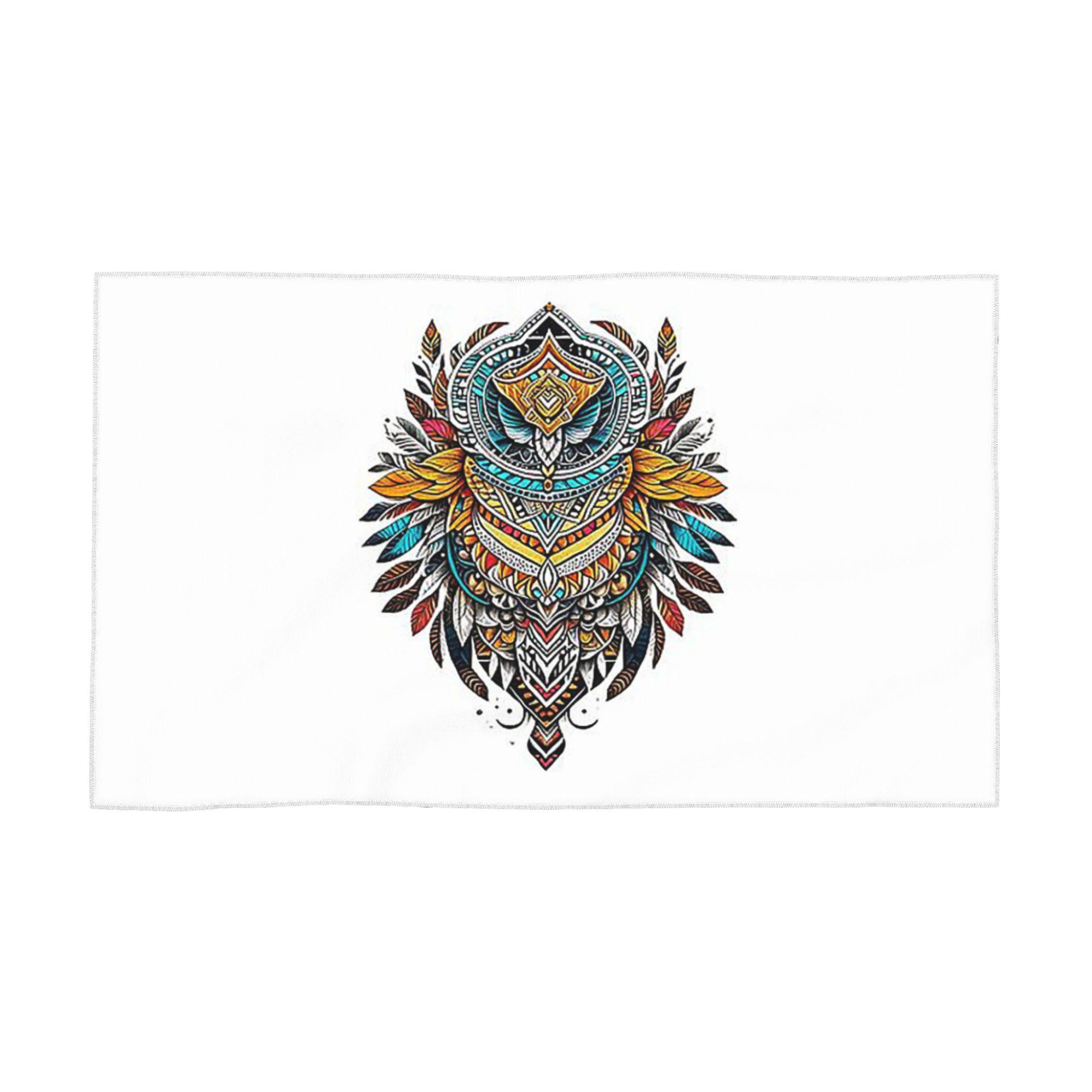 

Tribal Echoes of Nordic Metal Sculptures Soft Face Towel Quick Dry Pool Bath Cotton Towels Absorbent W30*H60(CM)