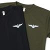 Fuji Uniforms Self-Defense Forces T-Shirt (Left Chest Wing Mark) JMSDF Military Aviation Emblem Wing Mark Dry 100% Polyester (ODxSLV, LL)