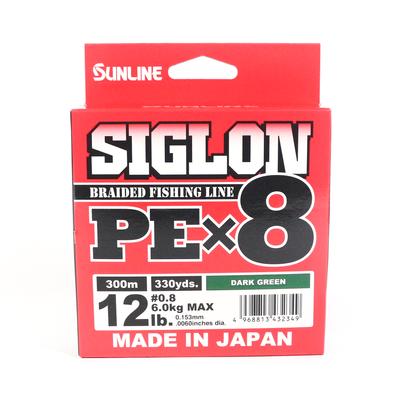 Sunline Linea PE X8 Siglon 300M PE 0,8 12LB Verde scuro (2349)