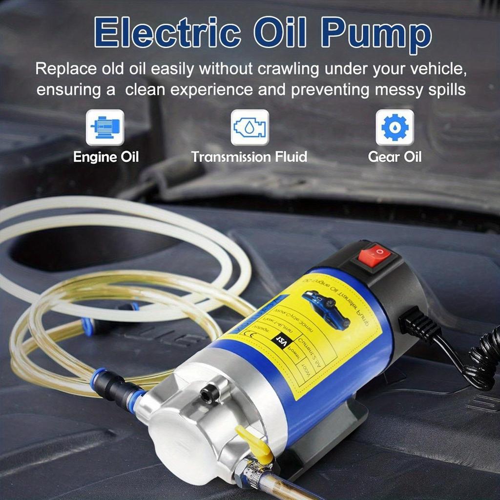 Electric Oil Pump - Portable 24V Car Oil Extractor Transfer Pump Oil/Crude Oil Fluid Suction Pump Fuel Engine Oil Extractor Siphon Tool