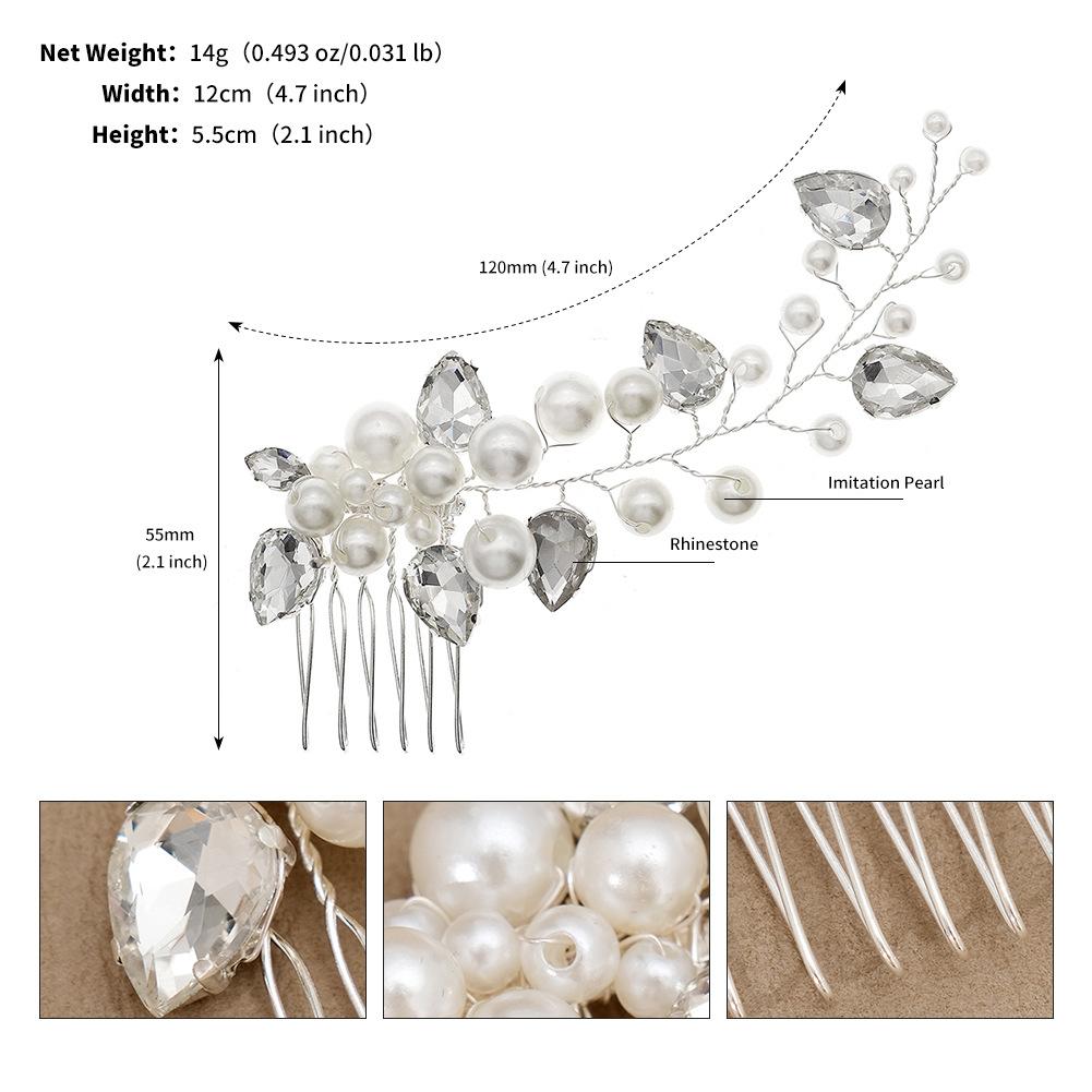 

Свадебные украшения стразы жемчуг гребень для волос ретро свадебный банкет аксессуары ручной работы свадебный головной убор гребень для волос