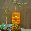 1PC Solar Imitation Bamboo Lantern Outdoor Waterproof Plastic Rattan Lantern Courtyard Decoration Garden Light