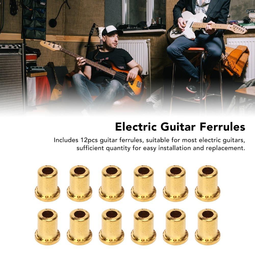 12PCS Metal Guitar Through Body Ferrules Electric Guitar Accessories Electric Guitar золотой