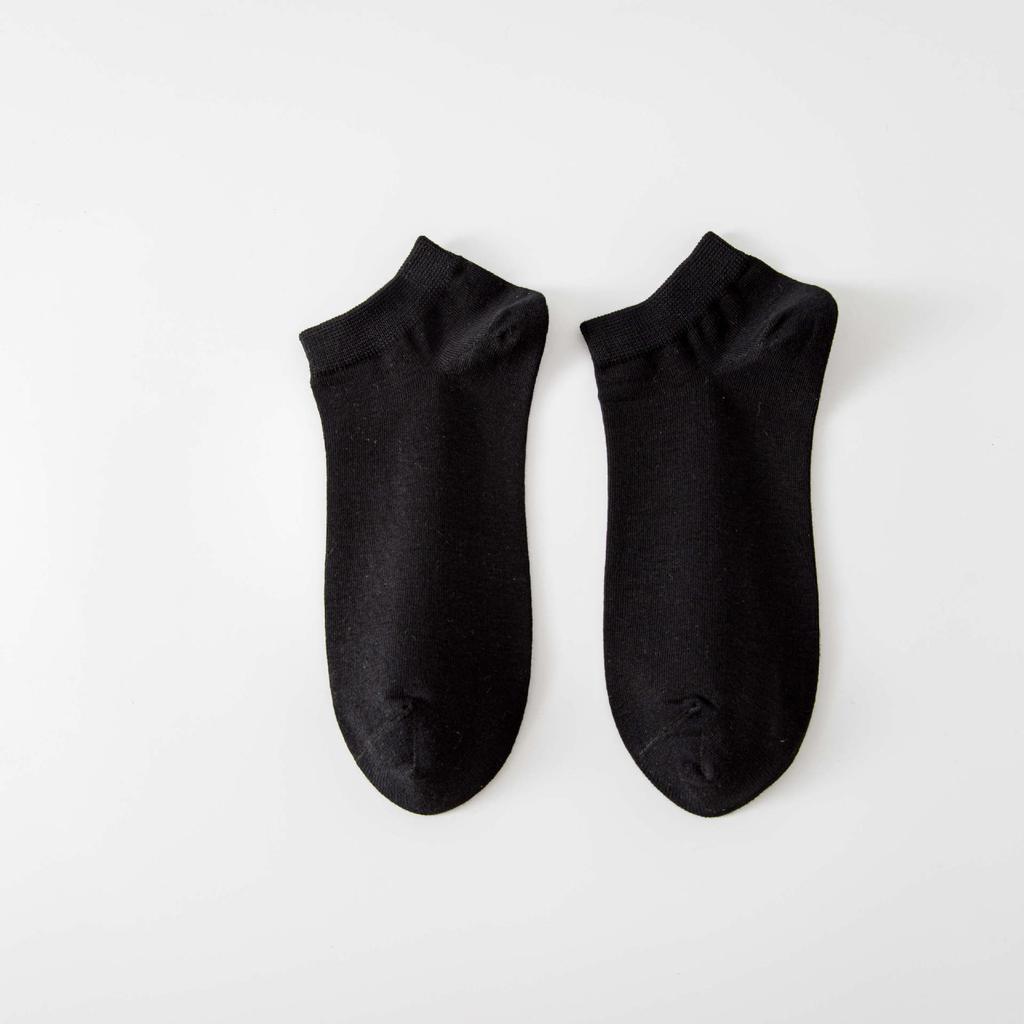 Short Men'S Socks Solid Color Comfortable Low-Top Socks Breathable Thin Sweat-Absorbing Cotton Socks Business Casual Boat Socks Basic