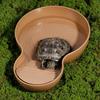 Reptile Bathing Pool Tortoise Food And Water Feeder Bowl with Ramp Reptile Feeding Dish Aquarium Ornament for Gecko Snake Turtle Bearded Dragon Lizard