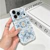 Refined Blue Gold Ornate Baroque Floral Pattern Graphic Art Film Aesthetic Protective Shockproof Bumper Case Cover For iPhone 13 14 15 16 Pro Max Plus