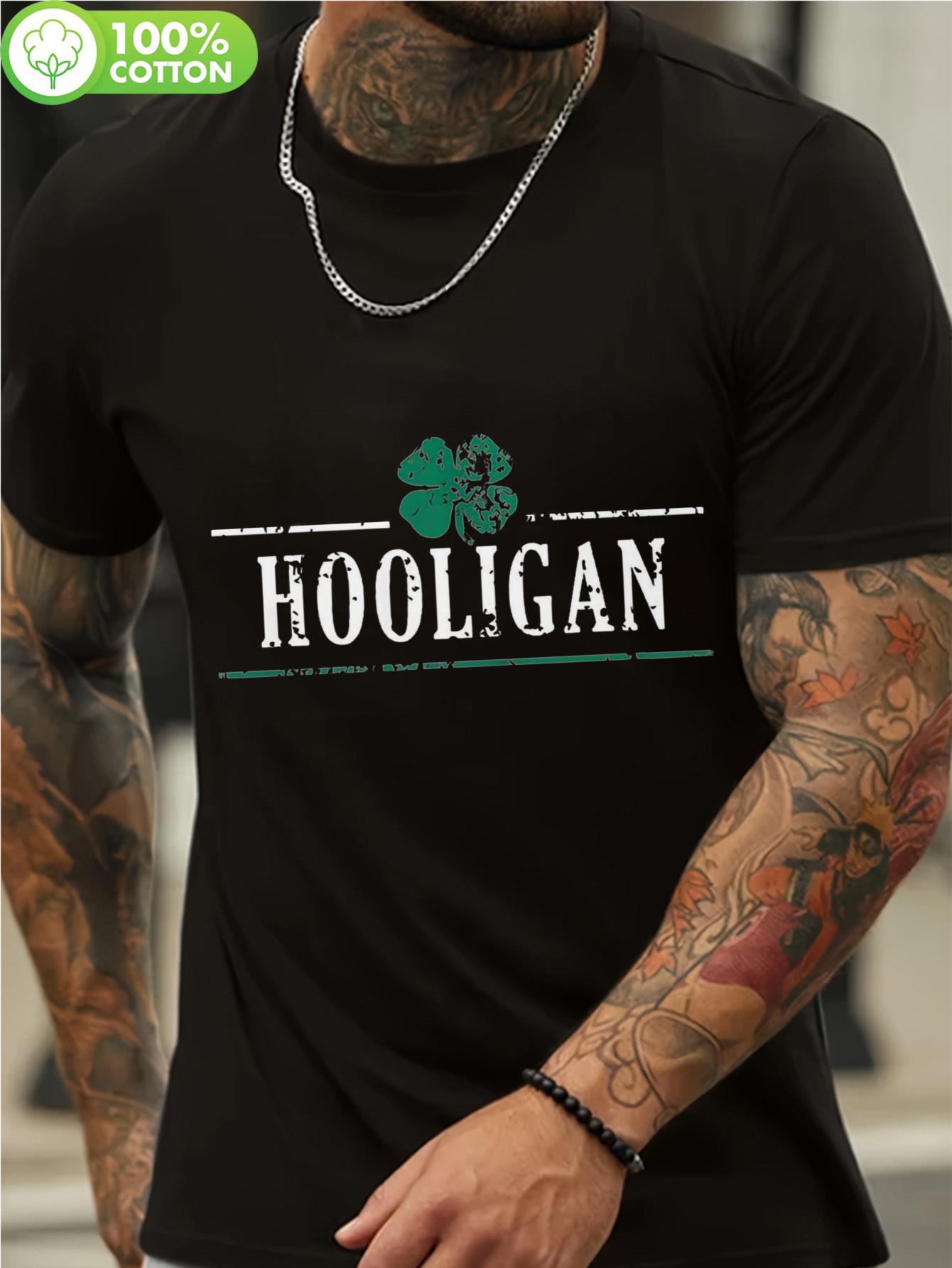 Hooligan Clover St. Patrick s Day T-shirt - Funny Irish Lucky Charm Graphic L