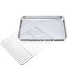 Stainless Steel Food Cooling Tray Food-Grade Draining Oil Pan Baking Pan with Rack  Oven Use