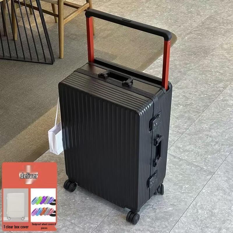 Unisex Aluminum Frame Wide Pull Rod Suitcase