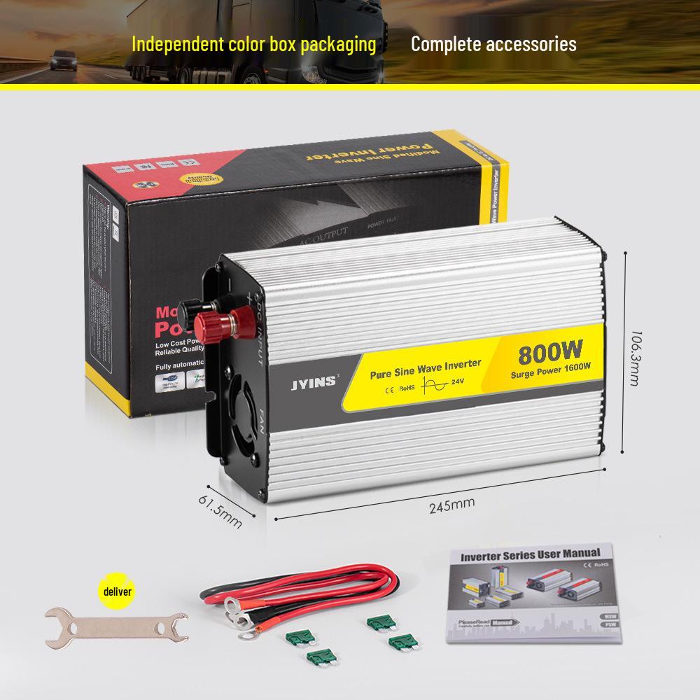 800W Pure Sine Wave Inverter 12V to 220V for Solar, Home, or Car Use