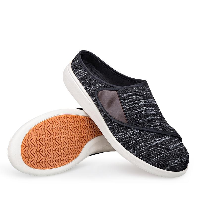 

Men Women Mesh Slip-On House Slippers Comfort Indoor Mules Half Shoes Home Footwear House Adjustable Non-slip 35 черный серый