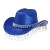 Eye-catching Crystal Cowboy Hats Bride Hat Panama Hat for Bachelorette Party Cowboy Hats for Club Stage Shows