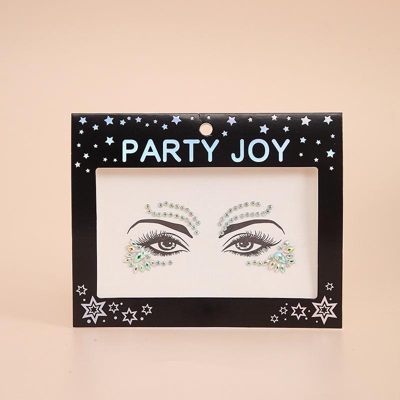 Pegatinas de Pedrería PARTYJOY: Gemas para Maquillaje de Rostro y Ojos para Festivales de Música