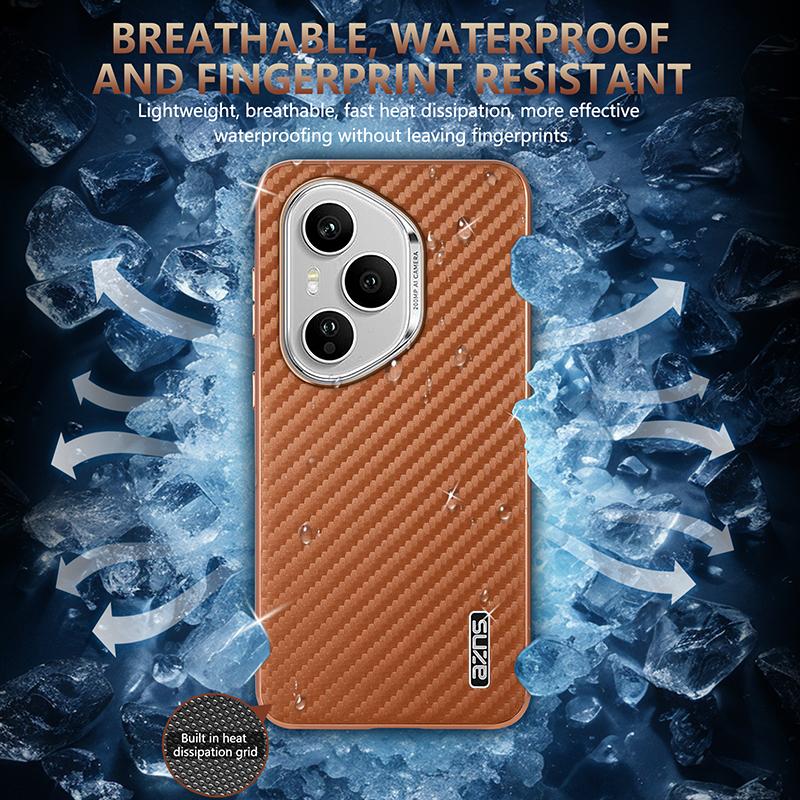 Custodia per Huawei Honor 400 Pro Lusso Placcatura PU Fibra di Carbonio Cover Posteriore Protettiva per Custodia Guscio Telefono Huawei Honor 400 400Pro