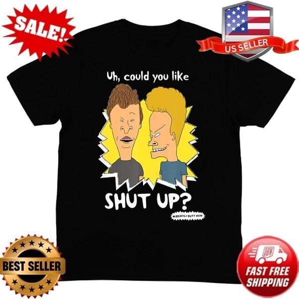 Funny Bickering Shut Up Graphic Unisex T-Shirt Beavis And Butt Head T-Shirt 2XL