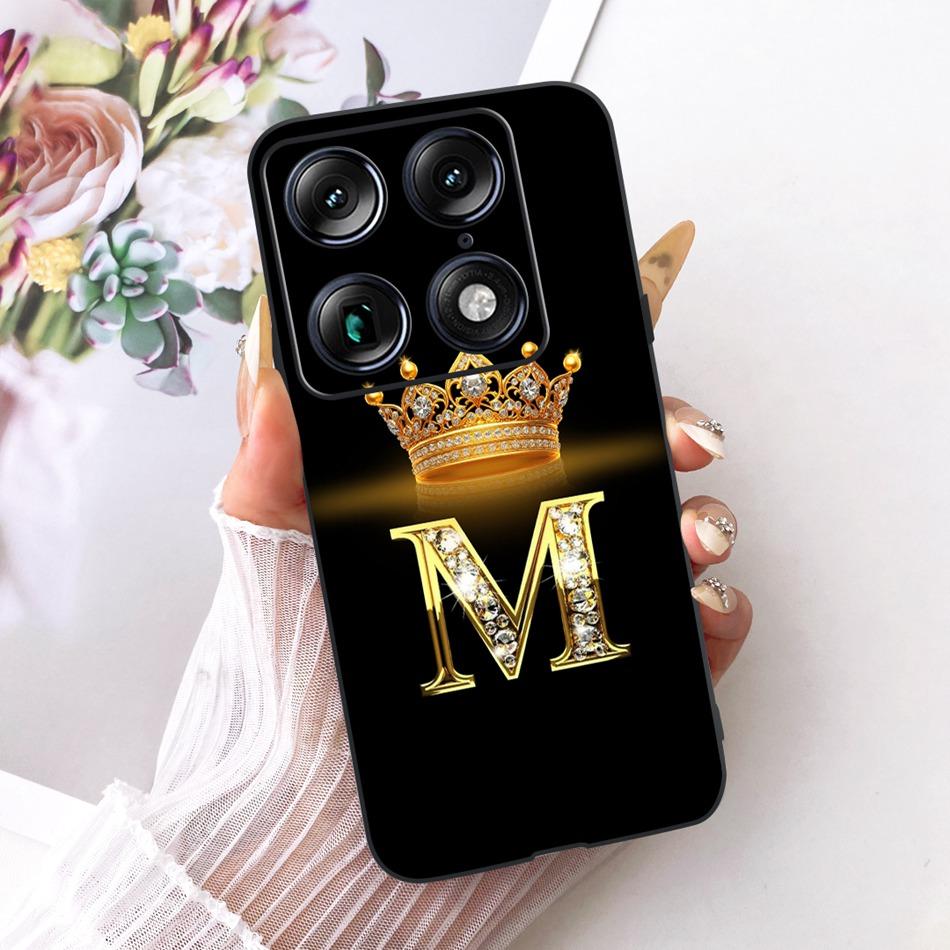 For Motorola Signature 2026 Crown Letter Phone Case For Motorola Signature XT2603-2 Black Silicone Soft Cases Bumpers