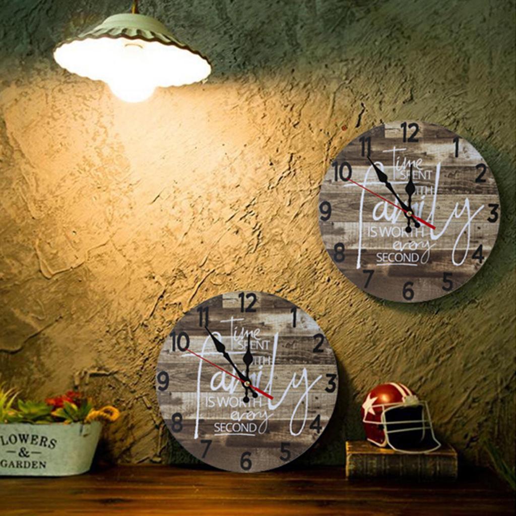 Hanging Wall Clock 25cm/10 Inch Coastal-Worn Blue-Battery Operated Rustic-Wall Decor-for Home Office Living-Room Bedroom