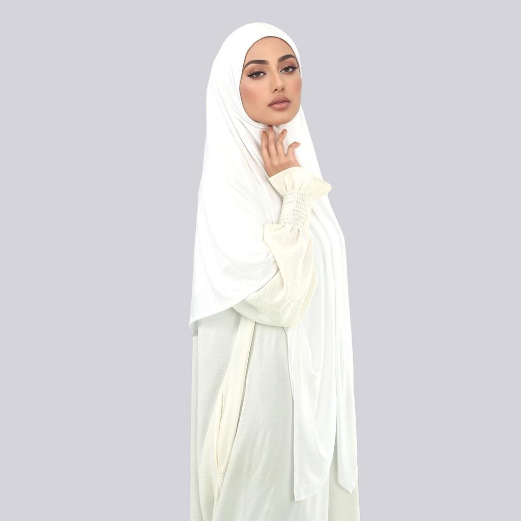 Hijab Quadrato Musulmano in Cotone 145*145cm Sciarpa Lunga in Jersey Turban Morbido Uniforme Fasce per la Testa per Donne Fascia per la Testa a Turbante Islamico