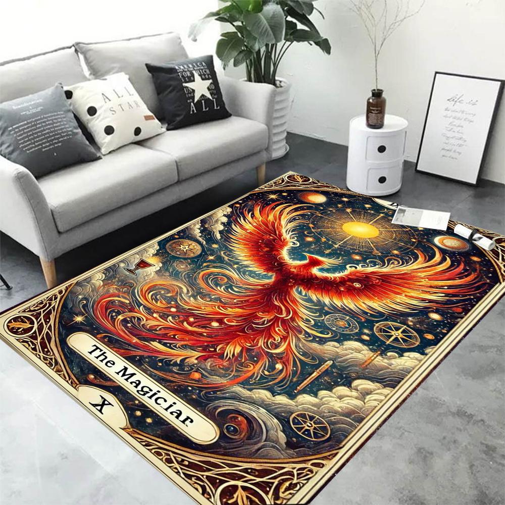 Luxury Gold Frame Fire Dragon Carpet Rugs Living Room Washroom Floor Mat Rug Dining Room Home Accessories Anime Rug