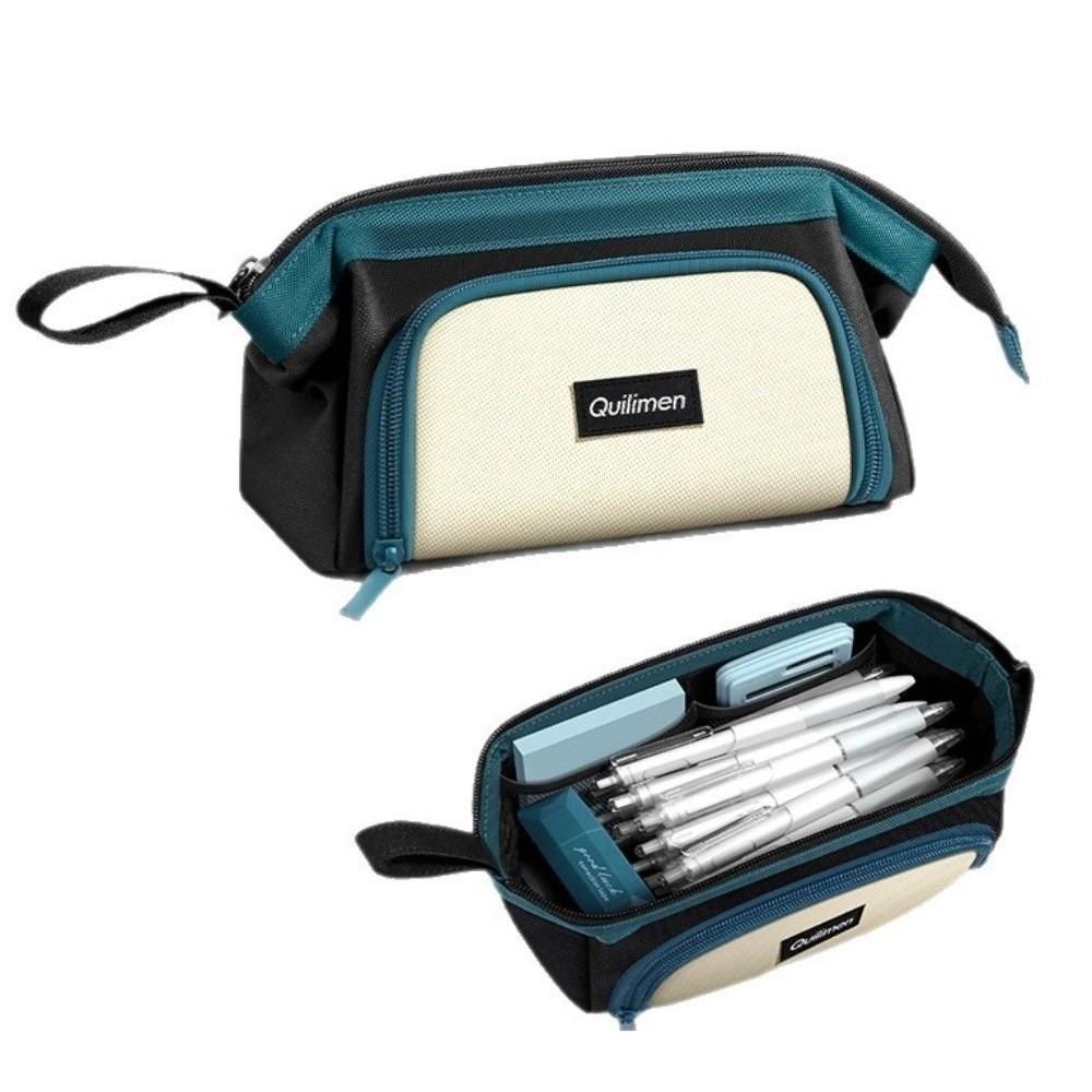 

Zipper Closure Large Capacity Stationery Bag Large Capacity Student Pencil Bag Student Use зелений