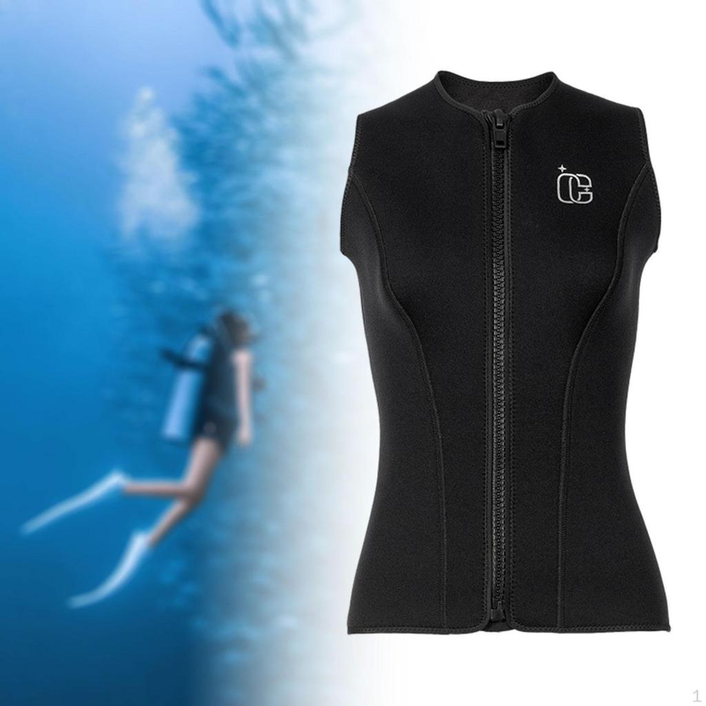 3mm Women Wetsuit Top Scuba Tops Keep Warm Modern Swimsuit Zipper Diving Vest Wet Suit for Surfing