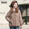 XueZhongFei Women's Short Duck Down Jacket with Fox Fur Collar