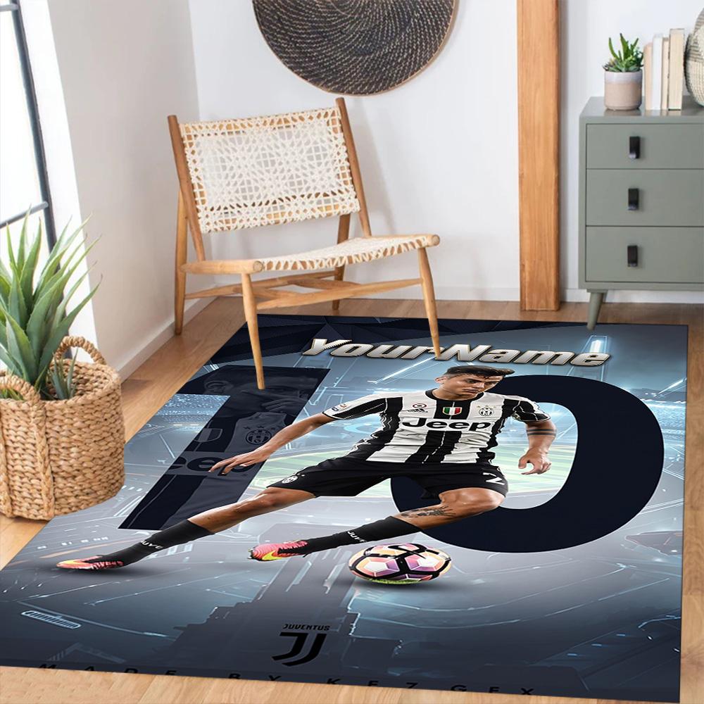 Juventus Customize Your Name Area Rug Suitable for Study Room Playrooms Bedrooms Hallway Antislip Carpet Decorate Offices Wedding Party Gift