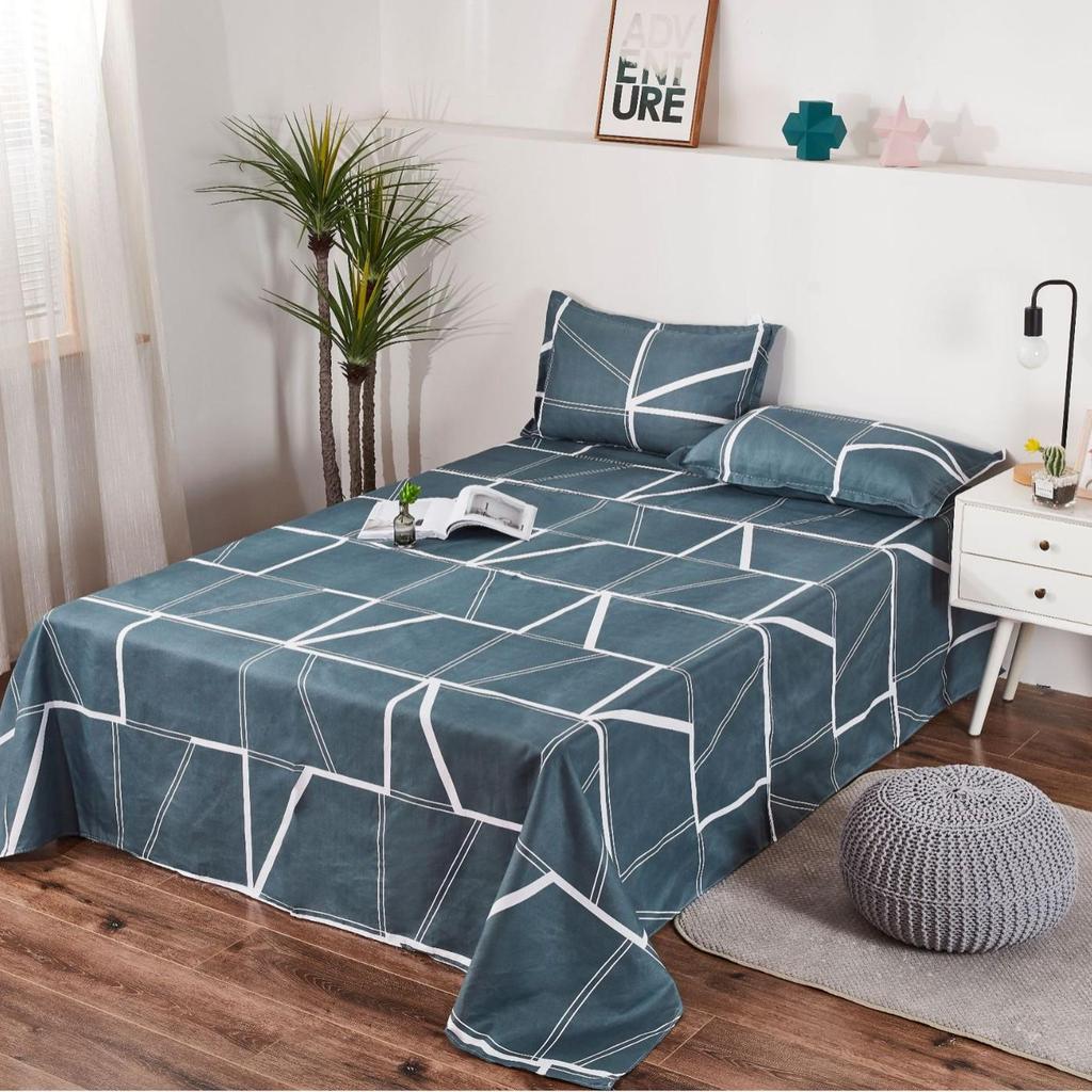 Summer Brushed Bed Sheet & Quilt Cover for Single Dorm Rooms