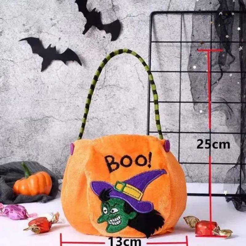 Bolsa de abóbora portátil de Halloween, doces ou travessuras, bolsa de doces para crianças, presente de feliz dia das bruxas, mochila de abóbora, bolsa de ombro