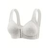 Women's Bra Wire-Free Front Closure Solid Color Full Coverage 3D Cups More Considerate for Middle-Aged And Elderly Individual Underwear