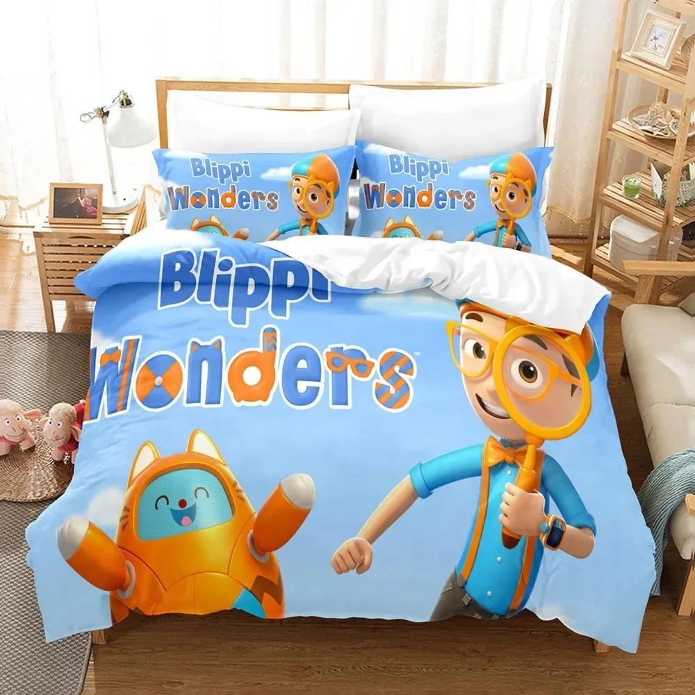 Blipi Wonders 3D Printed Duvet Case Pillowcase Bedding Set Twin Full Queen King Size for Kids Bedroom Decor