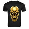 Golden Skull Fire Eyes Dark Horror Graphic T-Shirt