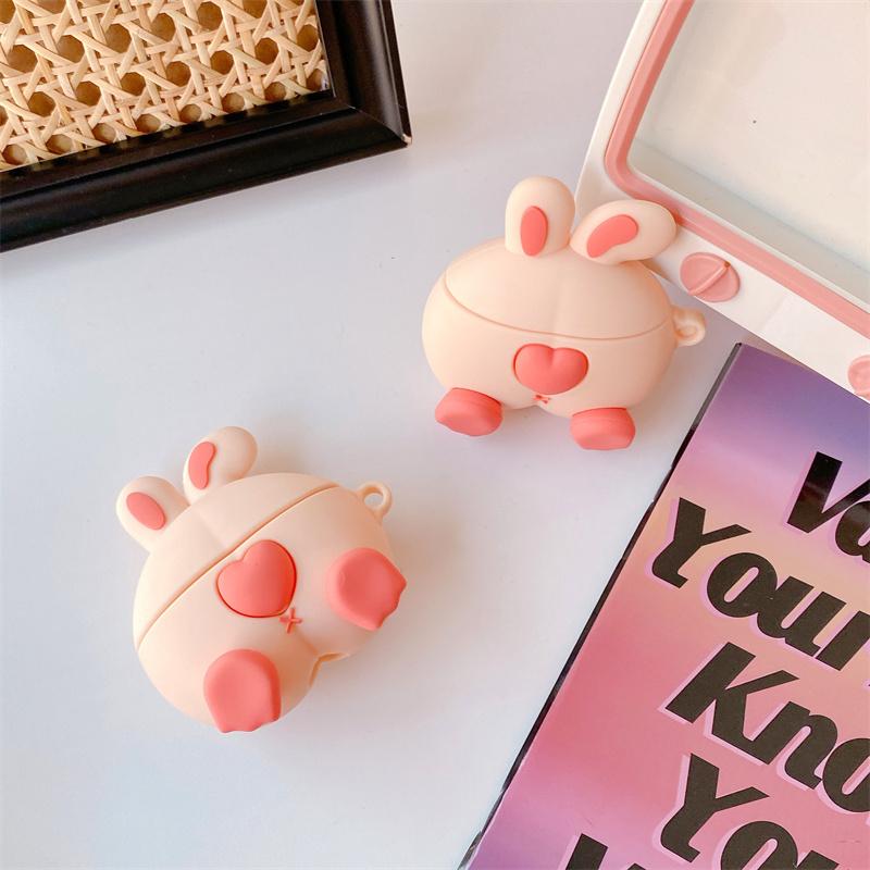 3D Wow Bear For Airpods Pro 2 Case For Apple Airpods 1 2 3 Pro 2 Earphone Case Cute Wireless Charging Headset Cover Cartoon