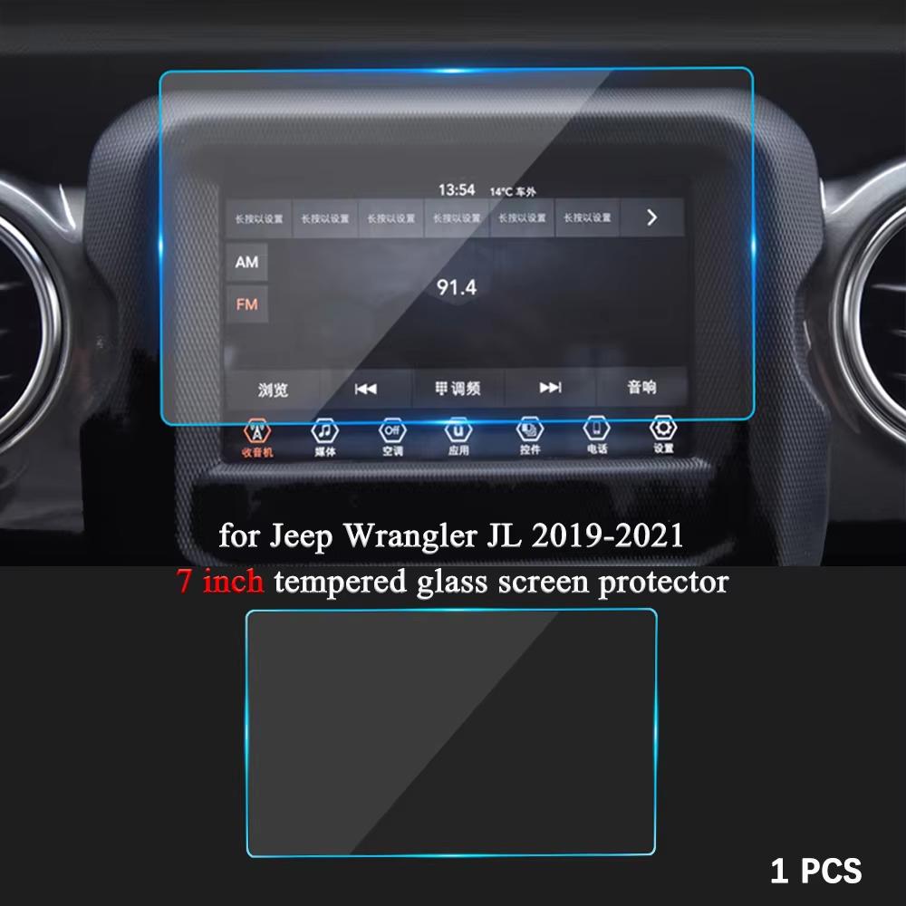 7" Tempered Glass Navigation Display Screen Protector for Jeep Wrangler JL 2018- Screen Protective Film Interior Accessories