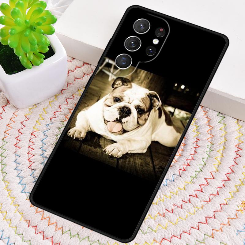 British English Bulldog Soft Phone Case for Samsung Galaxy Note 10 Pro S26 Ultra S23 S24 FE S25 S21 S22 PLUS Shockproof Cove