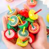 Colorful Wooden Fruit Gyro Traditional Nostalgic Children'S Cartoon Wooden Enlightenment Kindergarten Toy Wooden Gyro